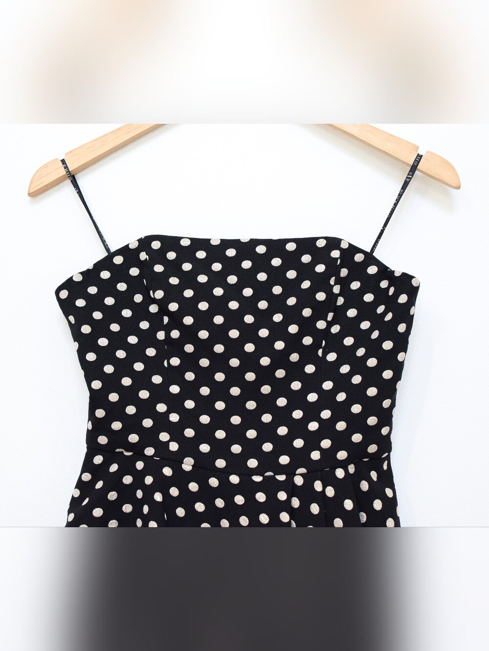 Black Halo Parma Jumpsuit Strapless Polka Dot Asymmetrical Peplum Size 2 Evening - Picture 3 of 12
